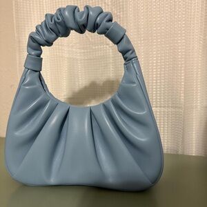 JW PEI Sky Blue Ruched Handle Bag